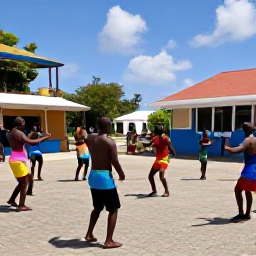 Caribbean Holidays, Jamaica April Holidays, Colourful Jamaican cultural festival with dancers, musicians and local families in a sunny town square