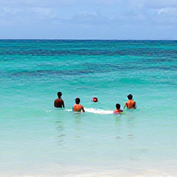 Caribbean Holidays, Jamaica April Holidays, Visitors swimming in clear Jamaican sea, snorkelling over coral and enjoying a sunny April day on the coast