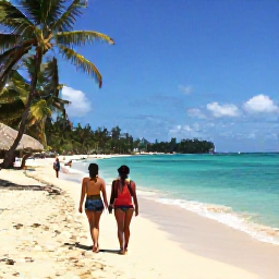 Caribbean Holidays, Jamaica Backpacking October, Backpacker walking along a sunny Jamaican coastline near Negril, with turquoise sea, palms and a relaxed island atmosphere