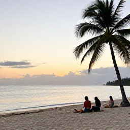Caribbean Holidays, Jamaica Backpacking October, Backpackers relaxing on Seven Mile Beach in Negril at sunset, with calm Caribbean water and palm trees