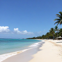 Caribbean Holidays, Jamaica Beach Holidays, A sunny Jamaican beach in July with calm turquoise water, pale sand, palm trees and a relaxed holiday atmosphere