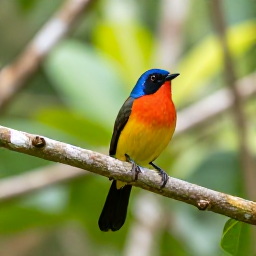 Caribbean Holidays, Jamaica Birdwatching, A colourful Jamaican endemic bird perched on a branch in lush winter forest, with soft morning light