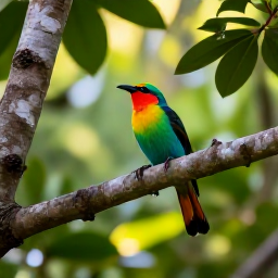 Caribbean Holidays, Jamaica Birdwatching, Colourful Jamaican birds in a lush forest canopy during early morning light