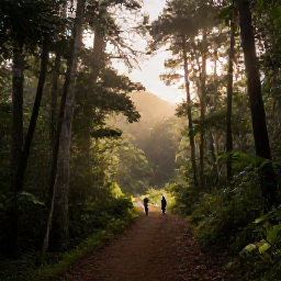 Caribbean Holidays, Jamaica Birdwatching Holidays, Birdwatchers exploring a forest trail in the Blue Mountains of Jamaica at first light