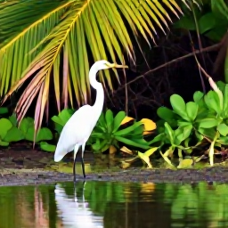 Caribbean Holidays, Jamaica Birdwatching, Jamaican birdwatching guide beside a wetland with herons, egrets and tropical vegetation