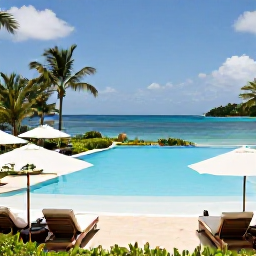 Caribbean Holidays, Jamaica Business Class, Elegant Jamaican resort with infinity pool, tropical gardens, comfortable loungers and views towards the Caribbean Sea
