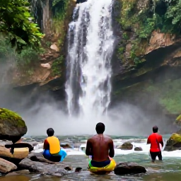 Caribbean Holidays, Jamaica Business Class, Jamaican travel scene showing Dunn's River Falls, lush vegetation, local food and colourful island culture