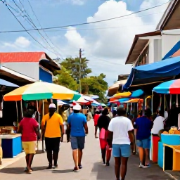 Caribbean Holidays, Jamaica Business Class, Travellers exploring the lively streets and colourful market stalls of Kingston, Jamaica