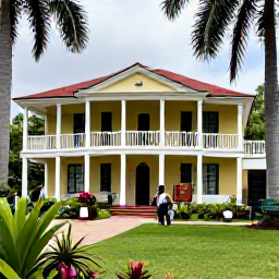 Caribbean Holidays, Jamaica City Breaks, Bob Marley Museum in Kingston, Jamaica, showing the historic house, lush garden and visitors exploring the music exhibits