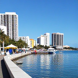 Caribbean Holidays, Jamaica City Breaks, Colourful Montego Bay waterfront in May, with clear sea, palm-fringed streets and visitors enjoying the harbour