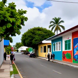 Caribbean Holidays, Jamaica City Breaks, Vibrant Kingston street scene in June, with colourful murals, tropical greenery and relaxed local life