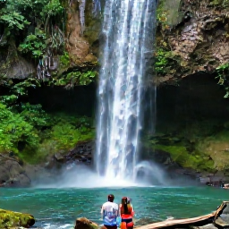 Caribbean Holidays, Jamaica Couples Holidays, Couple exploring Dunn's River Falls in Jamaica, tropical greenery, clear flowing water and safe guided adventure in daylight