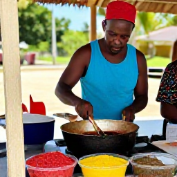 Caribbean Holidays, Jamaica Culture Holidays, Traditional Jamaican jerk cooking being prepared at an outdoor food stall, with colourful spices and tropical surroundings
