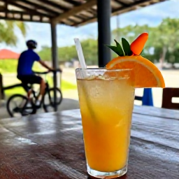 Caribbean Holidays, Jamaica Cycling Holidays, Friendly Jamaican roadside caf&eacute; serving fresh tropical fruit and refreshments to touring cyclists