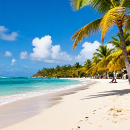 Caribbean Holidays, Jamaica December Holidays, A sunny Jamaican beach with turquoise water, palm trees and a relaxed all-inclusive resort atmosphere in December