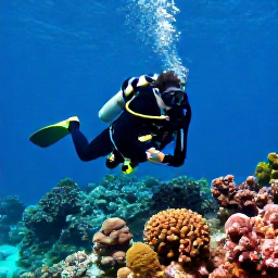 Caribbean Holidays, Jamaica Diving March, Scuba diver exploring a colourful Jamaican coral reef in clear tropical water during March