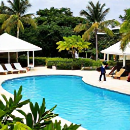 Caribbean Holidays, Jamaica Family Holidays, Family-friendly Jamaican resort with swimming pool, children playing safely, parents relaxing nearby and tropical gardens