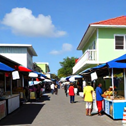 Caribbean Holidays, Jamaica February Breaks, Colourful Kingston market street with Jamaican food stalls, local shoppers and vibrant Caribbean atmosphere