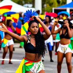 Caribbean Holidays, Jamaica February Breaks, Jamaican February festival scene with dancers, musicians, colourful costumes and enthusiastic crowds