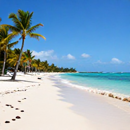 Caribbean Holidays, Jamaica Holidays, A bright Caribbean beach in Jamaica with turquoise water, white sand, palm trees and a relaxed holiday atmosphere