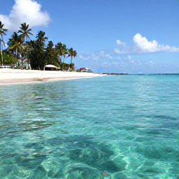 Caribbean Holidays, Jamaica in February, Jamaican coastline with calm turquoise water, coral reef, palm trees and colourful tropical fish visible below the surface