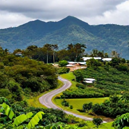 Caribbean Holidays, Jamaica in February, Misty Blue Mountains above Jamaica, with coffee plants, small farms and a winding countryside road