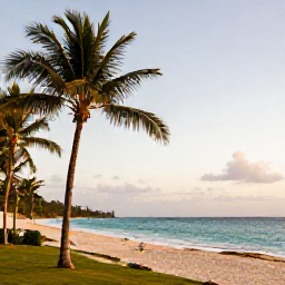 Caribbean Holidays, Jamaica in October, Luxury beachfront resort in Jamaica in October, palm trees, calm turquoise sea and warm evening light