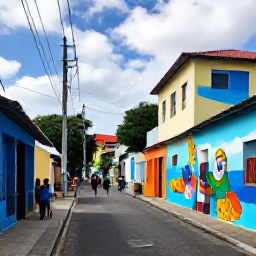 Caribbean Holidays, Jamaica Instagram Hotspots, A colourful street scene in Kingston Jamaica with vibrant murals, local art and visitors exploring on foot