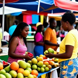Caribbean Holidays, Jamaica Instagram Hotspots, A festive Jamaican market in December with tropical fruit, handmade crafts and cheerful local shoppers