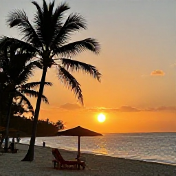 Caribbean Holidays, Jamaica Instagram Hotspots, A warm Jamaican sunset over the Caribbean Sea, with palm silhouettes and a relaxed beach atmosphere in July