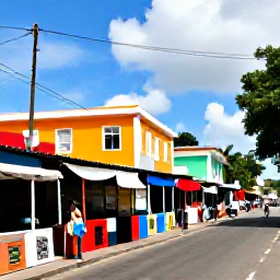 Caribbean Holidays, Jamaica Instagram Hotspots, Colourful painted buildings, market stalls and lively street scene in Kingston, Jamaica, showing local culture and creative energy