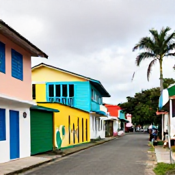 Caribbean Holidays, Jamaica Instagram Hotspots, Colourful wooden houses and street art in Kingston, Jamaica, with locals and visitors walking through a lively cultural neighbourhood