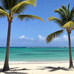 Caribbean Holidays, Jamaica Instagram Hotspots, Turquoise Caribbean sea, white sand beach and swaying palm trees at a bright Jamaican coastal viewpoint