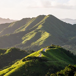 Caribbean Holidays, Jamaica Instagram Spots, A scenic Jamaican mountain viewpoint above lush green hills, with soft morning light and a small road winding through the landscape