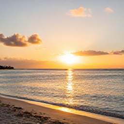 Caribbean Holidays, Jamaica Instagram Spots, Golden-hour photograph of Seven Mile Beach in Negril, Jamaica, with calm turquoise water, soft sand and a vivid sunset sky