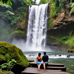 Caribbean Holidays, Jamaica January Honeymoons, Couple exploring Dunn's River Falls in Jamaica, tropical greenery, cascading water and wooden steps