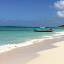 Caribbean Holidays, Jamaica January Tours, Sunny Jamaican coastline in January with turquoise sea, white sand and a small boat near shore