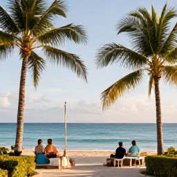 Caribbean Holidays, Jamaica Luxury January, Stylish Jamaican beach resort with palm trees, calm sea and guests enjoying a relaxed January holiday