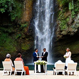Caribbean Holidays, Jamaica May Weddings, Wedding guests exploring a Jamaican waterfall and tropical forest after a beach ceremony, with relaxed holiday atmosphere