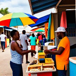 Caribbean Holidays, Jamaica Multi-Country, A colourful Jamaican market street with local food, crafts and friendly island life