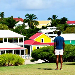Caribbean Holidays, Jamaica Multi-Country, A friendly Jamaican guide leading visitors through a historic town, with colourful buildings and tropical greenery