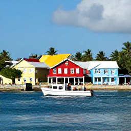 Caribbean Holidays, Jamaica Multi-Country, A scenic Caribbean island harbour with colourful buildings, calm blue water and visitors arriving by boat