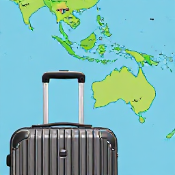 Caribbean Holidays, Jamaica Multi-Country Holidays, Stylish Caribbean travel scene showing a suitcase, island map and Jamaican coastline ready for a multi-country holiday