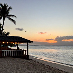 Caribbean Holidays, Jamaica Multi-Country, Negril Seven Mile Beach at sunset with calm turquoise water and relaxed beach bars
