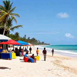Caribbean Holidays, Jamaica Multi-Country, Travellers exploring a Jamaican beach and colourful local market, showing the contrast between relaxation and island culture