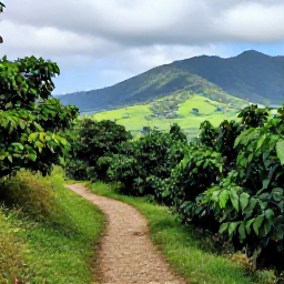Caribbean Holidays, Jamaica Nature Holidays, Misty Blue Mountains in Jamaica with coffee plants, winding trail and distant green valleys