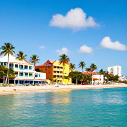 Caribbean Holidays, Jamaica November Breaks, A sunny Montego Bay waterfront in November with palm trees, turquoise Caribbean water, colourful buildings and relaxed holiday atmosphere