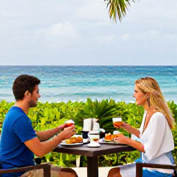 Caribbean Holidays, Jamaica November, Couples enjoying a quiet breakfast and sea views at an adults-only resort in Jamaica