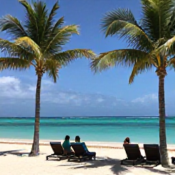 Caribbean Holidays, Jamaica November Tours, Relaxed Jamaican beach resort with sun loungers, palm trees, turquoise Caribbean sea and travellers enjoying a peaceful November holiday
