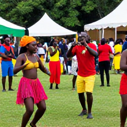 Caribbean Holidays, Jamaica October Holidays, Visitors enjoying a Jamaican cultural festival with traditional music, colourful clothing, dancing and friendly local crowds